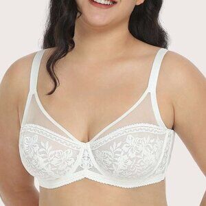 HSIA Lace Bra 40DDD (white) NWT